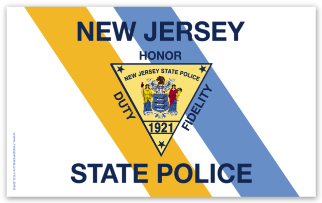 New Jersey State Police Blue Line Decal NJ Tattered American Flag Sticker 2 Pack